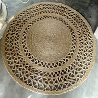 High Quality Hand Made Round Shaped Braided 100% Jute Hemp Rug Anti Slip Rugs Bohemian Floor Runner Carpet