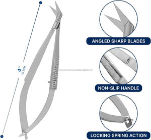Juego de 3 Tipos de Tijeras de Microresorte con Punta Afilada, Acero Inoxidable, Hoja Recta y Curva, Estilo Ruso, para Manicura y Piel Muerta - Product Image 5