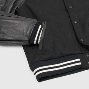 Chaqueta Varsity personalizada para hombre 2025, tela duradera de alta calidad, Mangas de cuero de retazos, estilo informal, chaqueta con letras de talla grande - Product Image 4