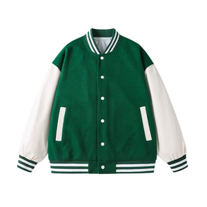 Chaqueta de béisbol de la Universidad Varsity de talla grande de estilo único de moda Chaquetas de hombre Parche en blanco y chaqueta de collage bordada en 3D - Product Image 2