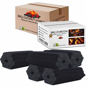 Barbecue à charbon de bois à combustion longue Briquette de charbon de bois noir coquille de noix de coco naturelle faite acheteur en Europe produit d'exportation indonésien 5Kg - Product Image 1