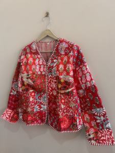 Veste matelassée en coton imprimé patchwork floral ethnique bohème respirante toute saison pour femmes - Product Image 3