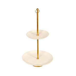 Soporte clásico de cerámica para servir pasteles Con pedestal decorativo Soporte para servir pasteles en niveles para hermosas exhibiciones de postres - Product Image 2