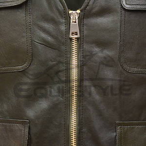 Gilets de chasse en cuir vert olive à quatre poches, gilet de voyage et de camping, fabrication de logo personnalisé, gilets utilitaires pour photographe - Product Image 3