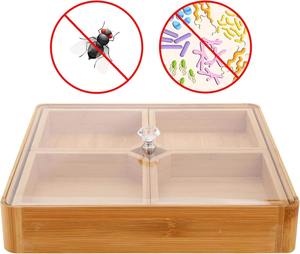 Bandeja de Servir Ecológica de Madera con 4 Compartimentos para Fiestas, Uso Doméstico, Almacenamiento de Frutos Secos y Nueces - Product Image 3