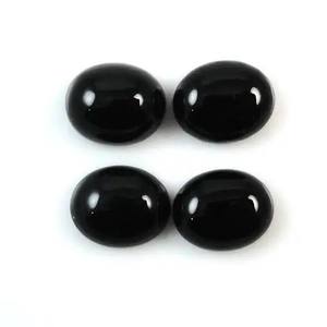 4mm 6mm piedra de espinela negra Natural ovalada suave calibrado tamaño cabujón suelta parte posterior plana piedra preciosa venta al por mayor precio de fábrica en línea - Product Image 1