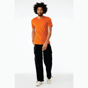OEM Custom <b>Neon</b> Orange Unisex CVC Short Sleeve <b>T</b>-<b>Shirt</b> - 52% Airlume Cotton, 48% Poly, 4.2 oz - Product Image 4