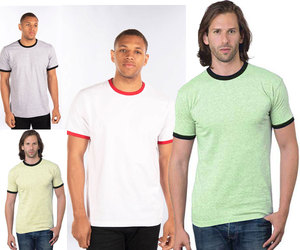 Camiseta Retro de Alta Calidad Personalizable con Ribetes en Contraste, Suave y Cómoda, Unisex, Impresa con Serigrafía, 100% Algodón de Punto - Product Image 1