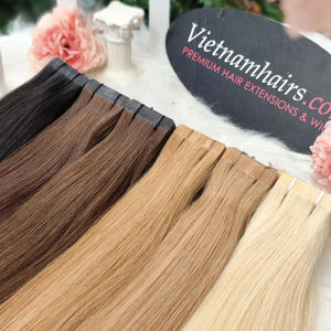Extensiones de Cabello Adhesivas de la Mejor Calidad Hechas en Vietnam, Cabello Remy Virgen con Cutícula, Liso Natural, Doble Trama a Máquina, Muchos Colores - Product Image 1