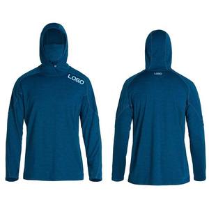 Maillot de pêche à capuche à manches longues pour hommes Chemises UV avec logo personnalisé en polyester UPF 50 à séchage rapide et respirant pour la chasse - Product Image 6