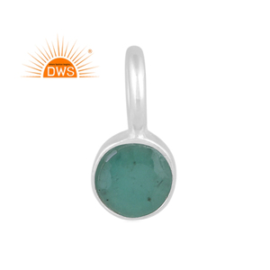 จี้อัญมณีมรกตธรรมชาติสีเงินละเอียดผู้ผลิตเครื่องประดับตามสั่ง - Product Image 1