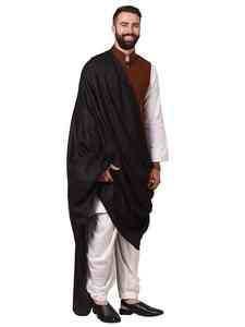 Men Premium Solid Wool <b>Shawl</b> Winter Soft Warm Breathable Traditional Classic <b>Wrap</b> - Product Image 4