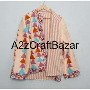 Chaqueta Bomber Tejida Floral Bohemia Bordada a Mano, Forro de Algodón Estampado para Mujer, Hecha a Mano, Ecológica, para Invierno y Primavera - Product Image 6