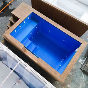 Petite piscine à jets d'eau de jardin en bois WPC, mini piscine hors sol en fibre de verre, piscine extérieure - Product Image 5