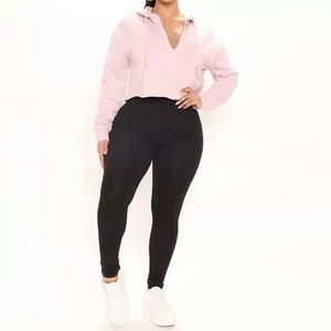 GAF New Drawstring Hoodie Ladies Loose <b>Long</b> <b>Sleeve</b> <b>Turtleneck</b> Crop <b>Top</b> Half Zip Front Hoodie Women - Product Image 5