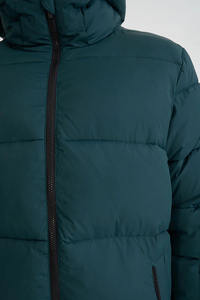 Chaqueta acolchada de invierno de calle alta para hombre, tela de punto transpirable, revestimiento a prueba de viento, cremallera, cuello levantado frontal para una comodidad cálida - Product Image 4