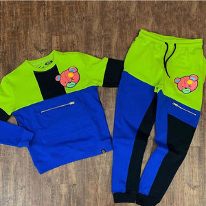 Survêtement à capuche pour homme, ensemble de jogging sport 100% coton avec veste et pantalon de survêtement pour la saison d'automne, deux pièces - Product Image 2