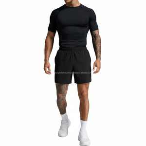 Ensemble de sport unisexe personnalisé : T-shirt de compression sans manches léger et short moulant pour l'entraînement et le sport 2 - Product Image 1