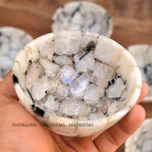 Pierre de spectrolite naturelle de qualité supérieure faite à la main pierre de lune Flashy bol sculpté décor à la maison Rare Labradorite méditation cristal pierre précieuse - Product Image 1