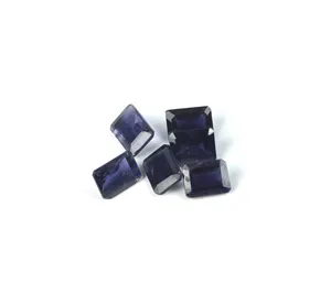 면 처리 된 천연 Iolite 6x8mm 팔각형 모양 천연 블루 Iolite 느슨한 보석 놀라운 맞춤 보석 만들기
