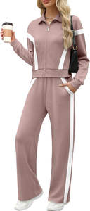 Ensemble de survêtement d'hiver confortable pour femme, imprimé, 100 % coton, coupe classique, 2 pièces - Product Image 3