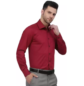 Camisas de vestir de algodón 100% transpirables para hombre, manga larga, estampado sólido, estilo de negocios informal, ajuste Regular con botones - Product Image 3