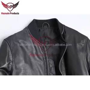 Chaqueta de cuero de bombardero cortavientos para hombre bordada personalizada, ropa de abrigo de invierno cálida de alta calidad con nuevas características de diseño - Product Image 5