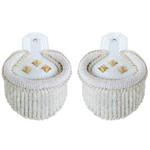 Epaulettes Sweden Silver-Colored Corded Fringes High Quality Embroidered Reusable <b>Magnet</b> Sew-On Fabric Uniform Shoulder - Product Image 4