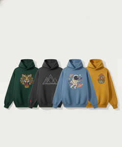 Unisex Oversized Graphic <b>Hoodies</b> Front Logo Pocket Design Mountain Explore Wave 100% Cotton Autumn Eco-Friendly - Product Image 4