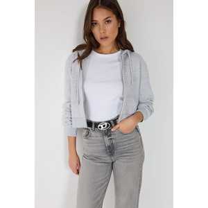 Sudadera Corta con Cierre, 100% Algodón, Cuello Redondo, Manga Regular - Product Image 1