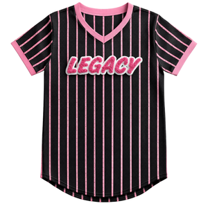 <b>Black</b> Legacy Pullover Baseball Jersey Greek Sorority Apparel Womens <b>Pink</b> <b>and</b> Green College Sisterhood Mesh T <b>Shirt</b> Greek Wear - Product Image 3