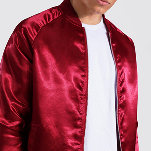 Chaqueta de Satén de Alta Calidad para Hombre, Chaqueta Bomber de Satén con Cuello para Hombre, Chaqueta de Béisbol de Satén para Invierno, Chaqueta de Béisbol de Satén Lisa para Hombre - Product Image 4