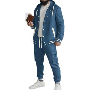 Conjunto Deportivo de Invierno para Hombre, Talla Grande, Sudadera con Capucha de Béisbol, Chándal Transpirable de Poliéster y Algodón de Punto - Product Image 1