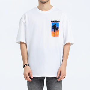 Camisetas de ajuste regular de alta calidad al por mayor para hombre a la moda 100% algodón tejido Hip Hop manga corta transpirable de secado rápido - Product Image 1