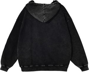 Urban Fashion Pullover Acid Wash Sudadera con capucha Look de moda Classic Fit Acid Wash Pullover Sudadera con capucha para uso al aire libre - Product Image 4