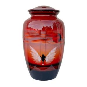 Urnes de crémation et souvenirs de conception unique Urnes de crémation de gravure Urnes de cendres funéraires de couleur noire de conception de chaîne pour le service funéraire - Product Image 4