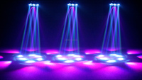 Lumières laser DJ RGBW à six bras, effet yeux d'abeille, faisceau de lumière à six bras, blanc chaud, rouge, mode de contrôle DMX512, pour les scènes