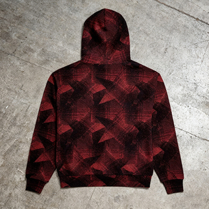 เสื้อฮู้ดผู้ชาย ผ้าวาฟเฟิลถัก สไตล์วินเทจ สำหรับฤดูหนาว สตรีทแวร์ สกรีนโลโก้ได้ ทรงโอเวอร์ไซส์ มีกระเป๋า ผ้าฝ้ายลายสก็อต - Product Image 3