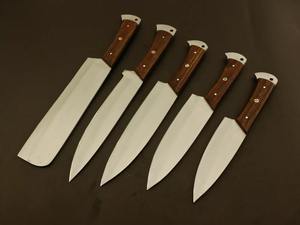 Lot de 5 couteaux de chef en acier D2 faits à la main, ensemble de couteaux de cuisine avec couvercle pour couper pour le camping. - Product Image 3