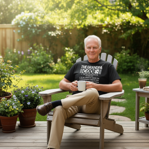 T-shirt con grafica divertente Grandpa Code per nonni, t-shirt promozionale da uomo - Product Image 3