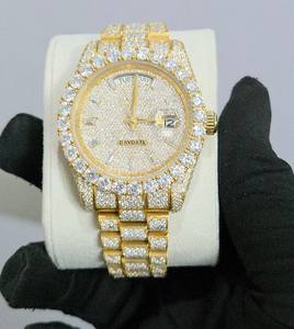 Montre automatique de luxe unisexe, analogique, charme, bracelet fait main de haute qualité, entièrement sertie de verre, acier inoxydable, personnalisée - Product Image 1