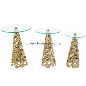 โต๊ะกลางทำจากโลหะสีทองโต๊ะกาแฟขอบดูสวยงามดีไซน์ทันสมัยทำด้วยมือ - Product Image 2