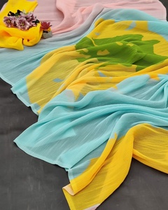 Saree en Georgette élégante et exclusive de designer indien avec chemisier tendance élégant à impression numérique pour la fête - Product Image 5