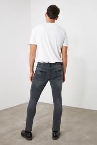 Pantalones Vaqueros Rectos para Hombre, Estilo 2022, Sólidos, Transpirables, Lavados, con Revestimiento, Casuales - Product Image 5