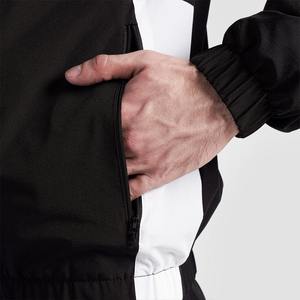 <b>Mens</b> Black Athletic Tracksuit Full Zip High Neck Jacket with <b>White</b> Side Panels and Sleeve Stripes with Matching <b>Joggers</b> Set Kit - Product Image 5