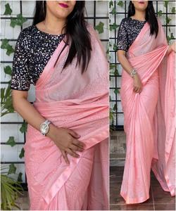 Ropa de fiesta, ropa informal, Sari bordado con pieza de blusa, ropa de mujer india, Sari a bajo precio, venta al por mayor, Surat Alphanumero - Product Image 6