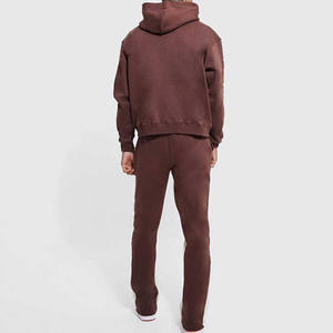 Survêtement d'hiver pour homme sur mesure, écologique, pantalon évasé, sweat à capuche zippé, imprimé, 2 pièces, 100% coton, séchage rapide, coupe-vent - Product Image 6