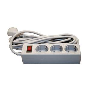 Gran oferta, toma de corriente de extensión protegida contra sobretensiones gris de 3 vías con conexión a tierra, Cable estándar EU/UK/US de 5 metros para uso de conmutación - Product Image 2