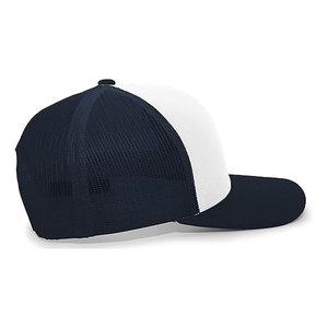 DANISH IMPEX Unisex 6-Panel Trucker <b>Hat</b> White <b>Navy</b> Mesh Fabric Casual Adjustable Cap for Adults Four Seasons Wear Punk Style - Product Image 5