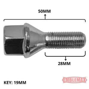 Emblemax 2301 Boulons de roue à cône en acier chromé de haute qualité M12X1.25 pour Fiat/Peugeot/Citroën 19 16 pièces - Product Image 2